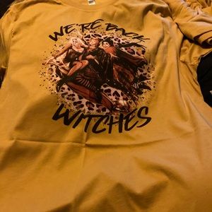 Hocus pocus “we’re back witches” mustard colored tshirt